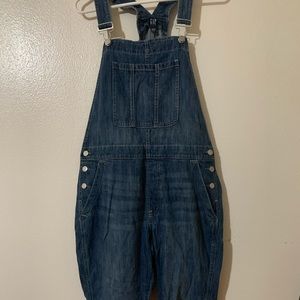 GAP blue denim overalls, size Large